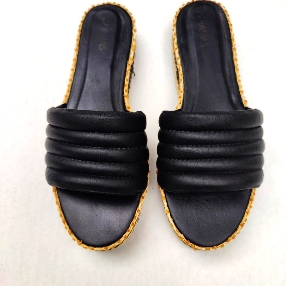 Kaanas Balfour Handmade Chunky Black Slip On Sandals Womens Sandals Size 9M - Picture 2 of 8